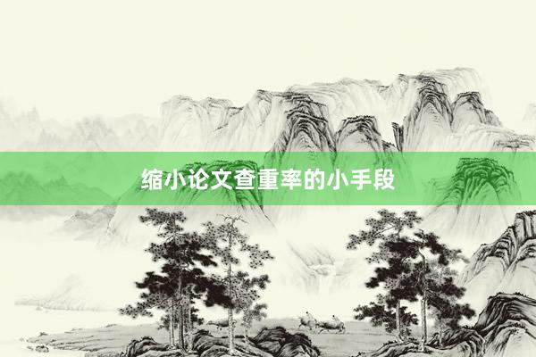缩小论文查重率的小手段